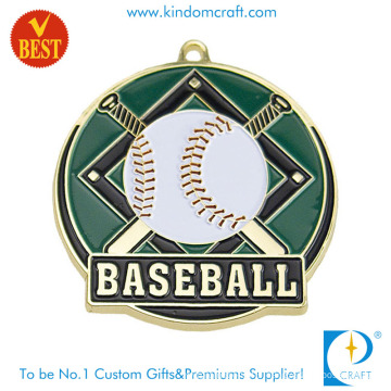 Professional Customized High Quality Gold Plating Baseball Medal with Soft Enamel